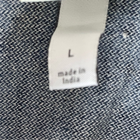 Adidas Neo Denim Vest Jacket Men’s Sz L Trucker Cotton Buttons Pockets - Picture 5 of 8